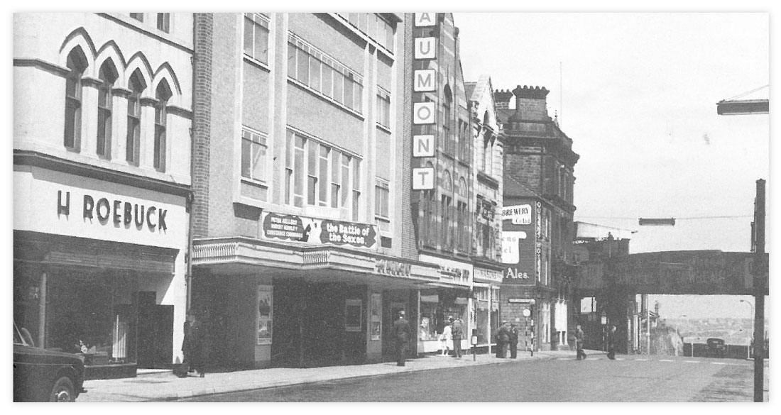 H. Roebuck Furnishers and The Gaumont cinema, Eldon Street, 1960s © Barnsley Archives