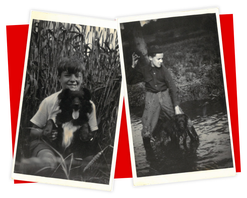 13-year-old David with his dog Lance, at Cawthorne Dasin Dyke, approx. 1956. Image donated by David Mollard.